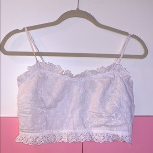 White cropped tank top